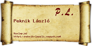 Peknik László névjegykártya